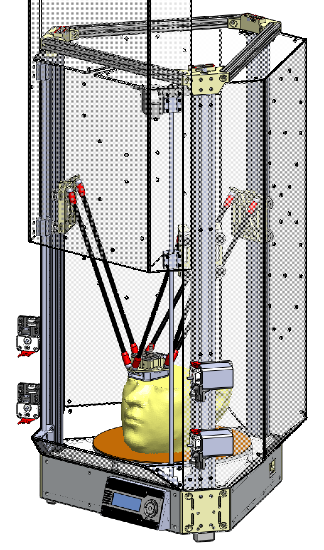 CAD model of the delta 3D printer