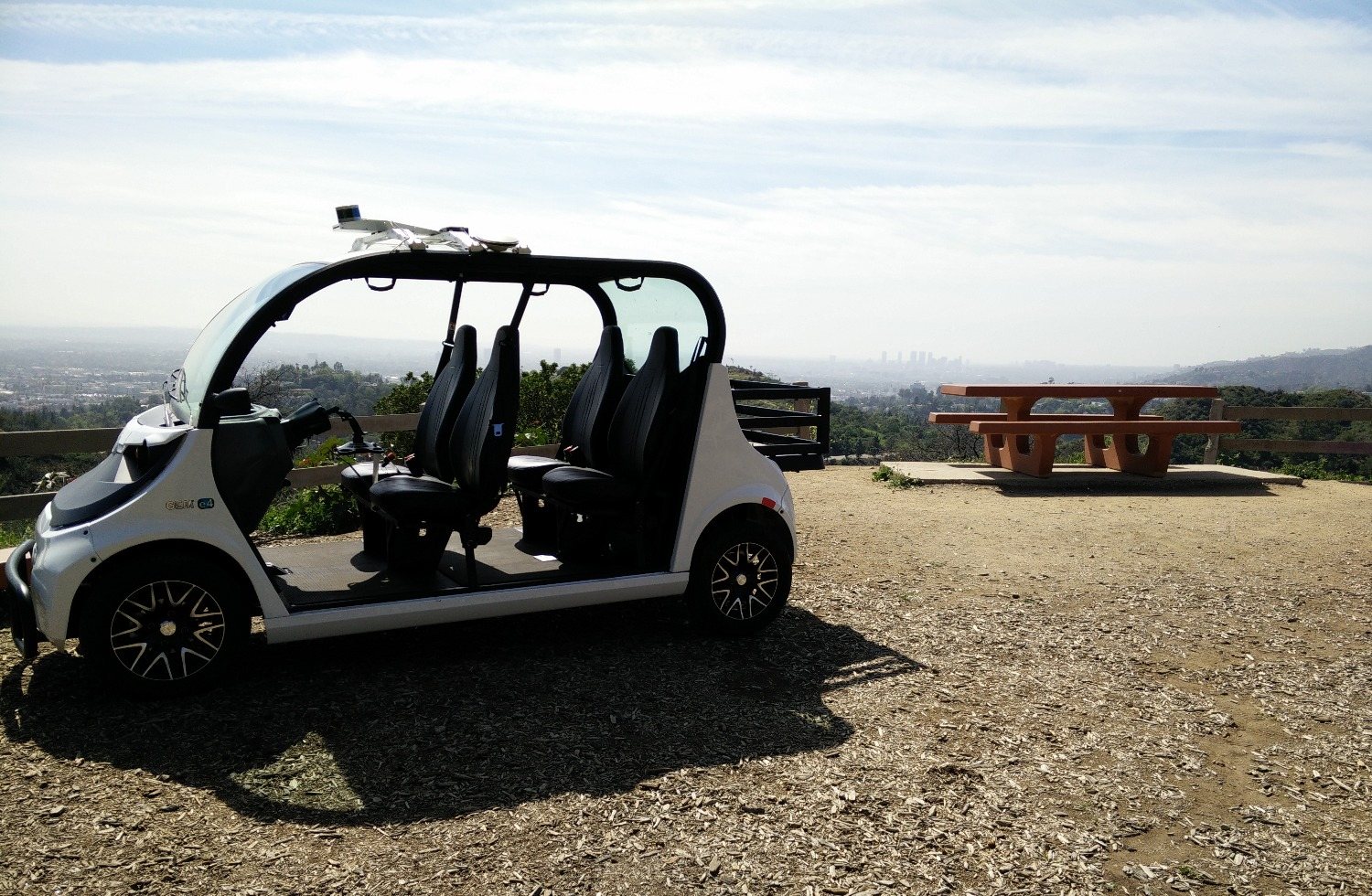 Varden Labs Gen 2 shuttle parked at a hilltop overlook